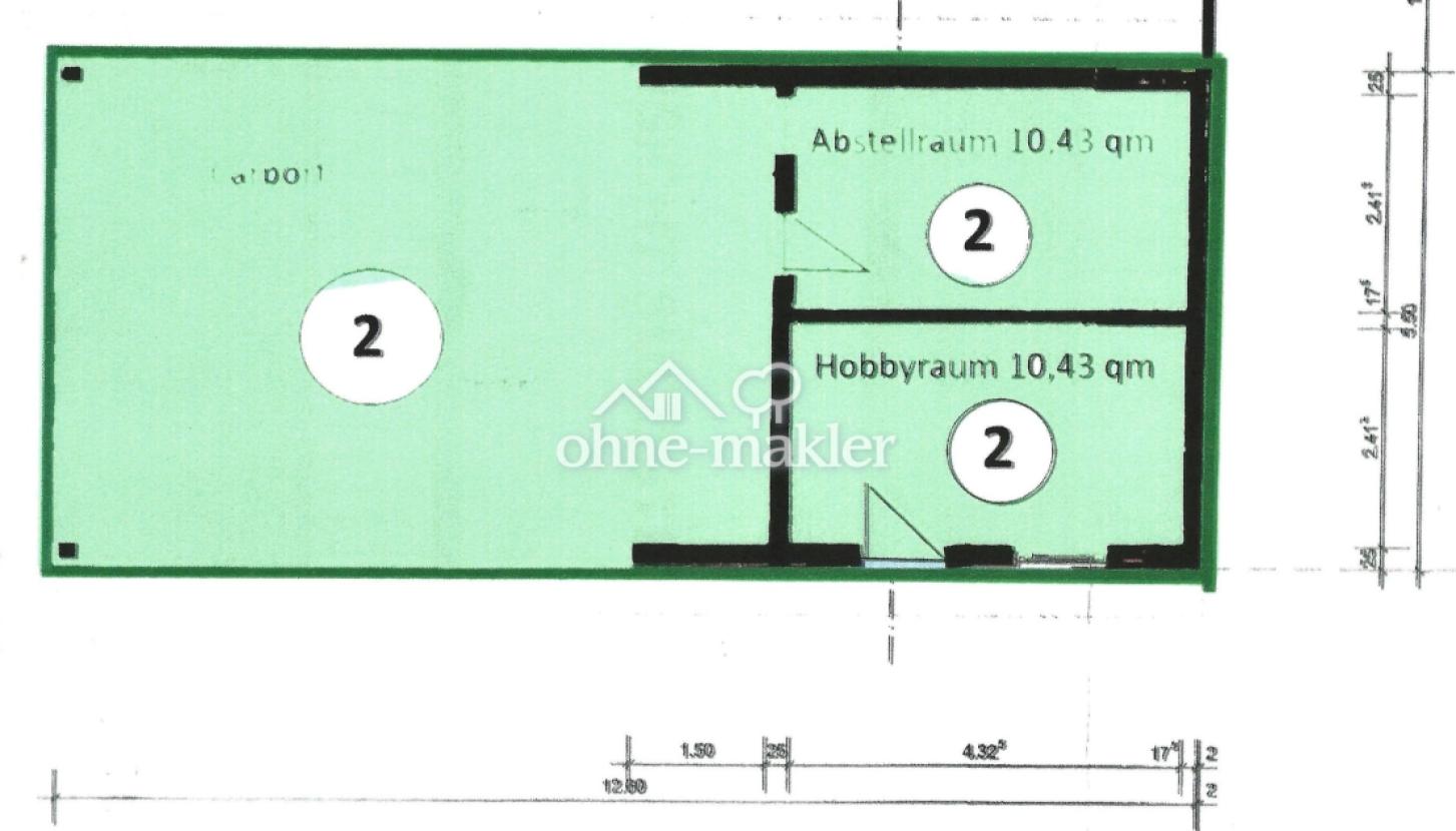Grundriss Carport mit 2 Zimmer