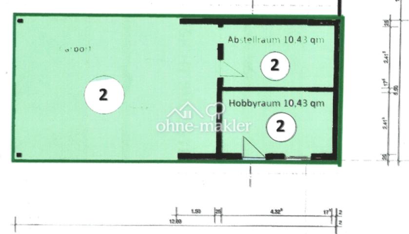 Grundriss Carport mit 2 Zimmer