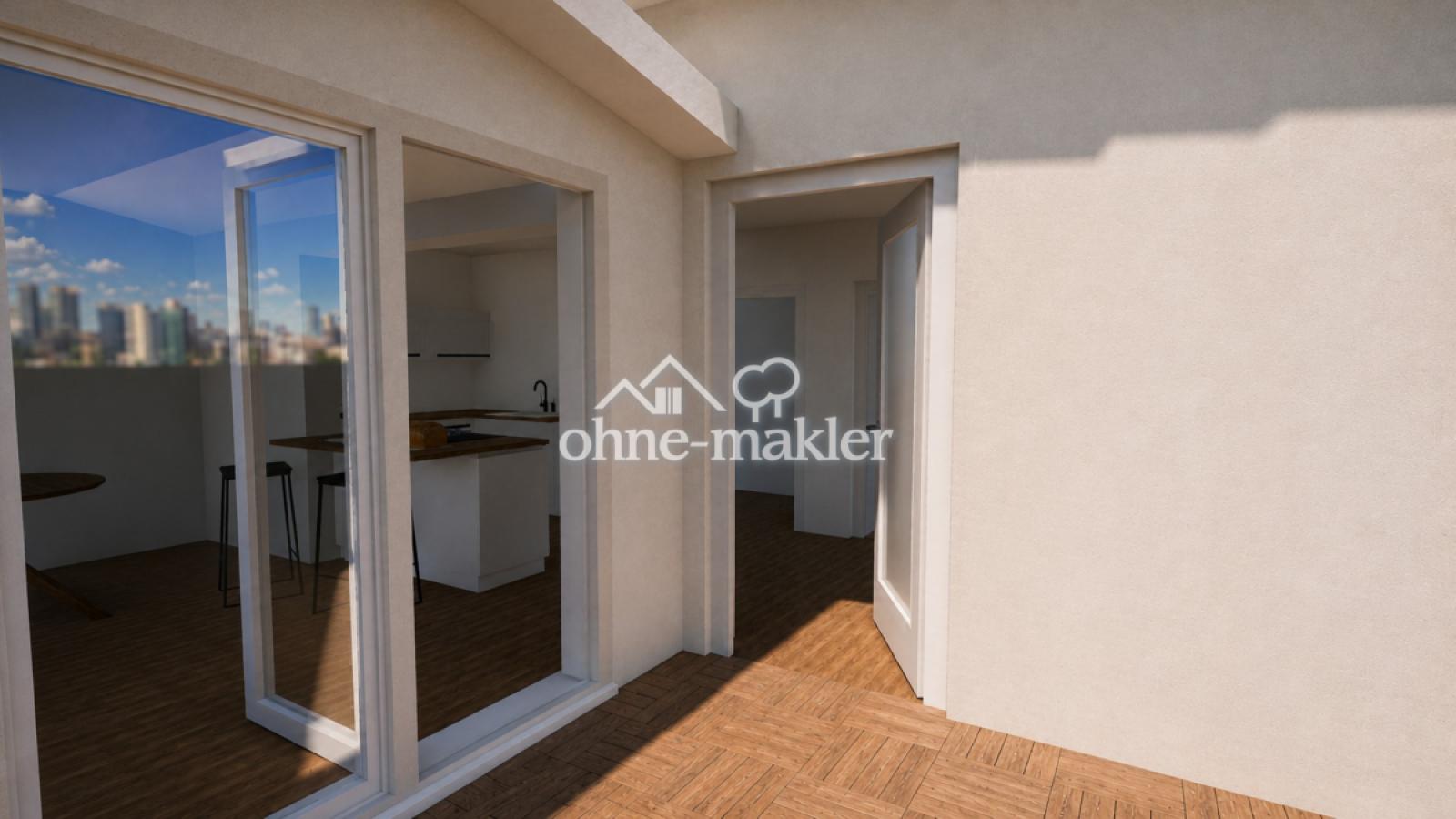 Eingang über Dachterrasse