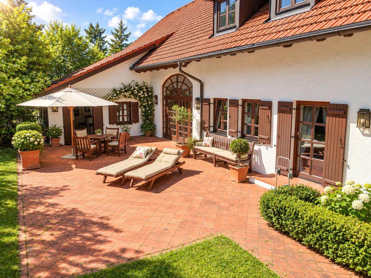 Sonniger Freisitz inmitten der Gartenkulisse