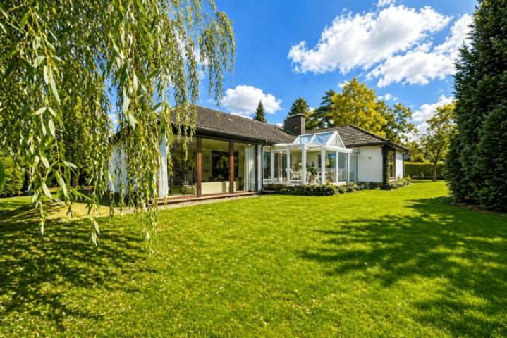Blick auf Haus vom Garten