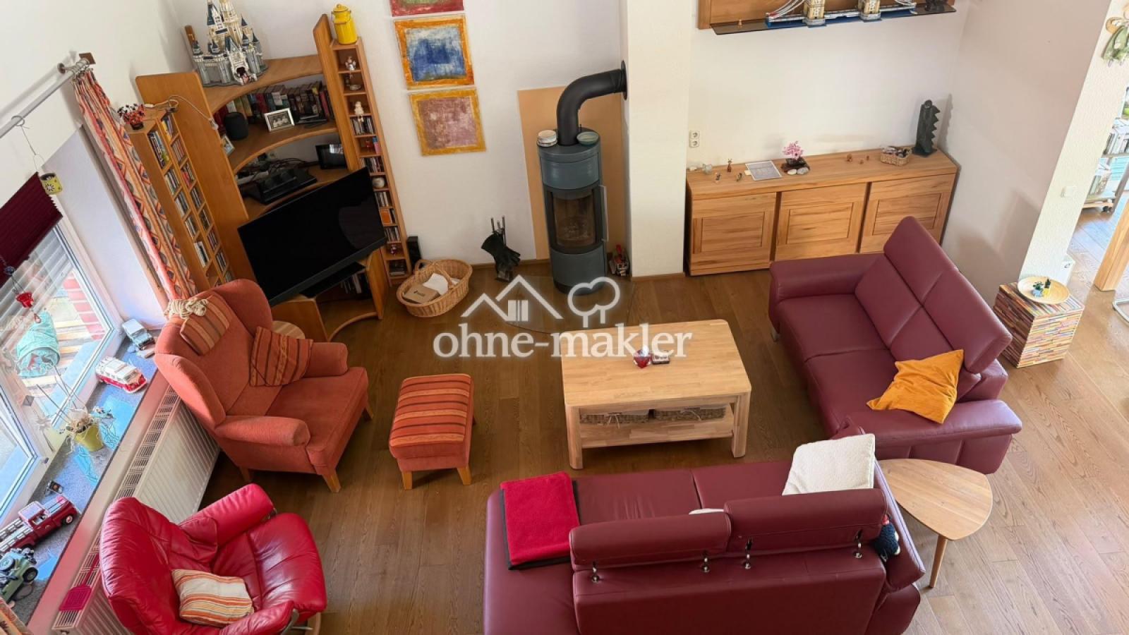 Wohnzimmer von der Empore aus