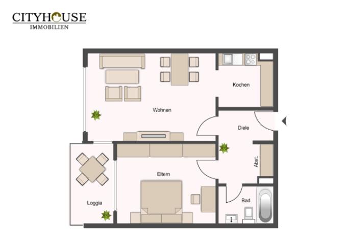Grundriss 1.OG mit Balkon
