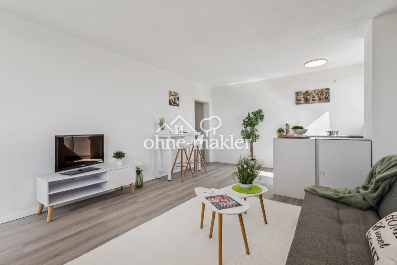 Wohnzimmer mit Küche