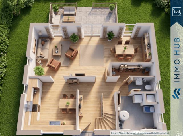 3D Grundriss Erdgeschoss