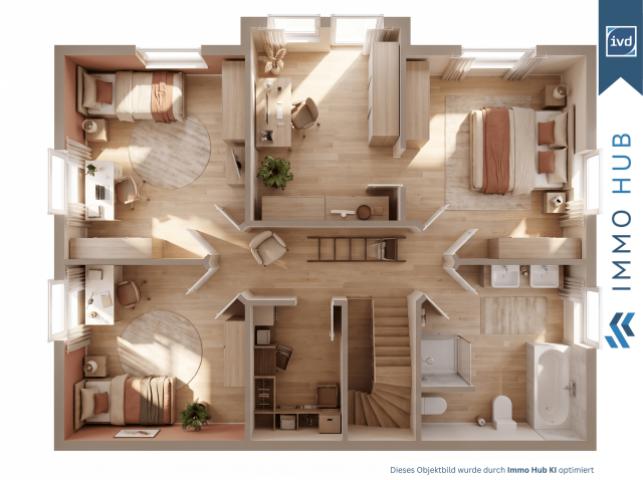 3D Grundriss Obergeschoss