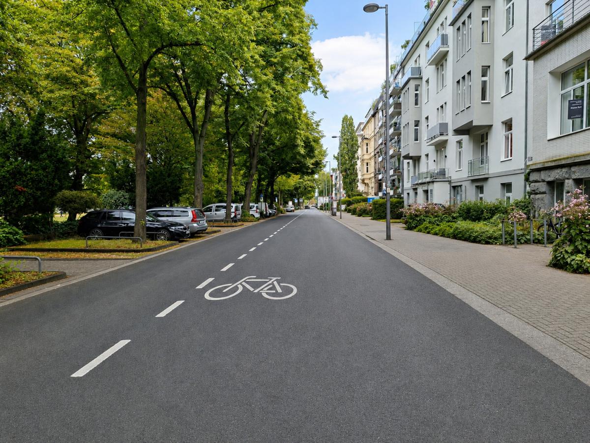 Fahrradstraße zum Rhein