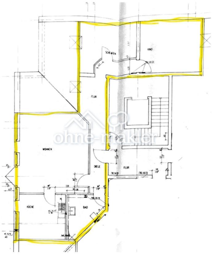 Grundriss Wohnung DG, 3 Zimmer
