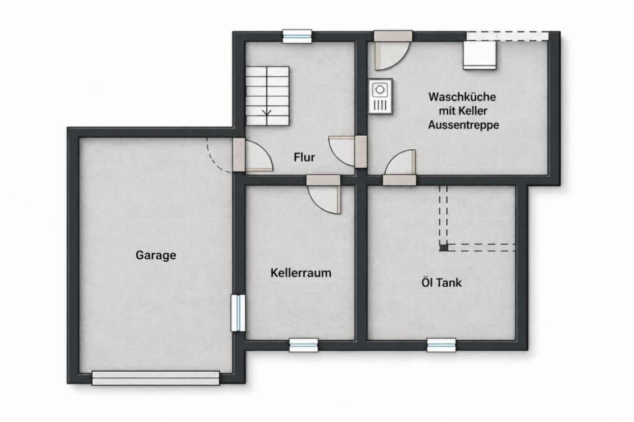 Grundriss Skizze UG - Garage