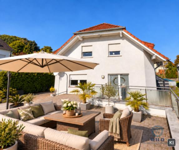 Terrasse auf der Garage