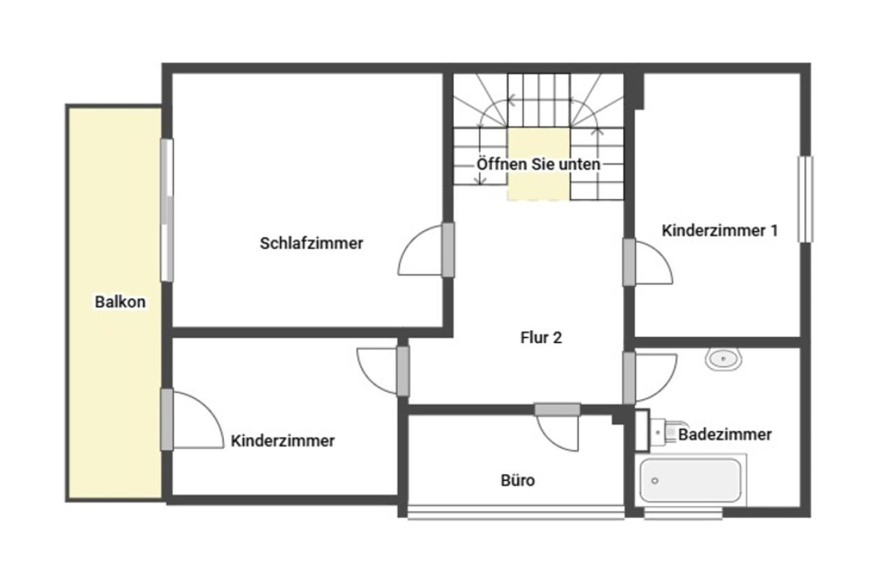 Grundriss Skizze 1.OG