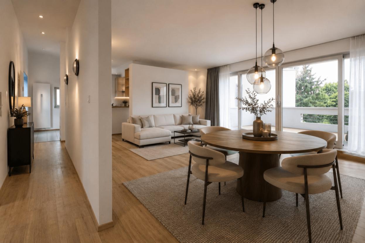 Wohnzimmer KI generiet