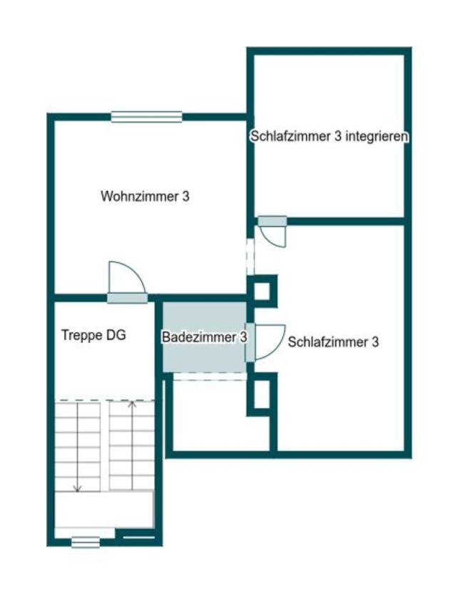 Grundriss Skizze 3. Etage