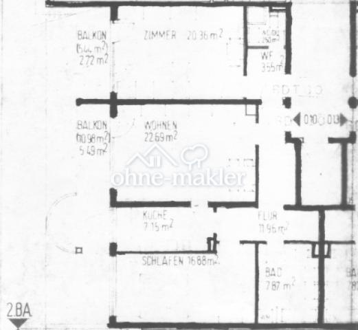 Grundriss Wohnung - Ausschnitt