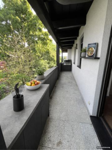 KI-Visualisierung – Balkon neben Küch