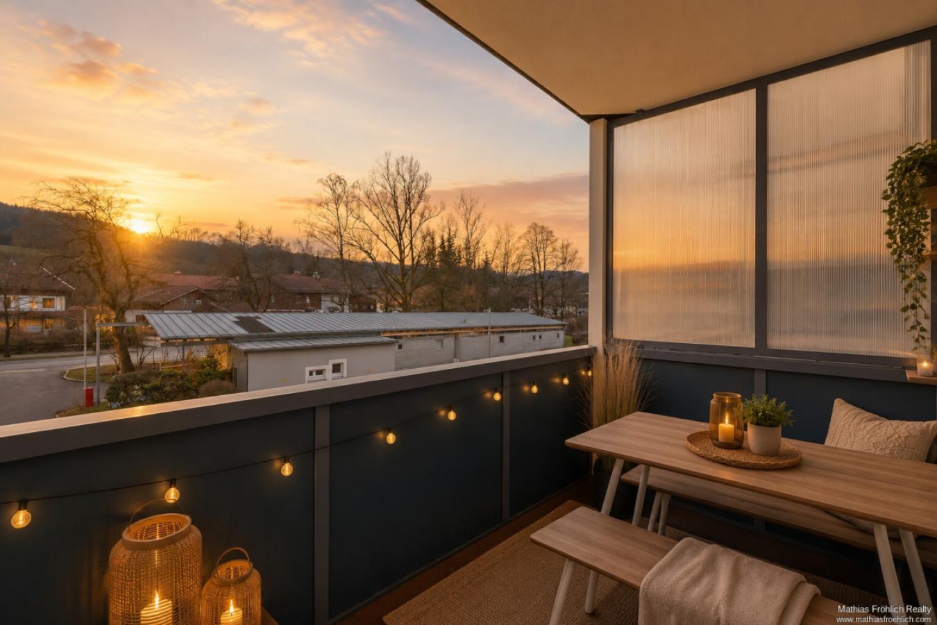 Loggia im Abendlicht