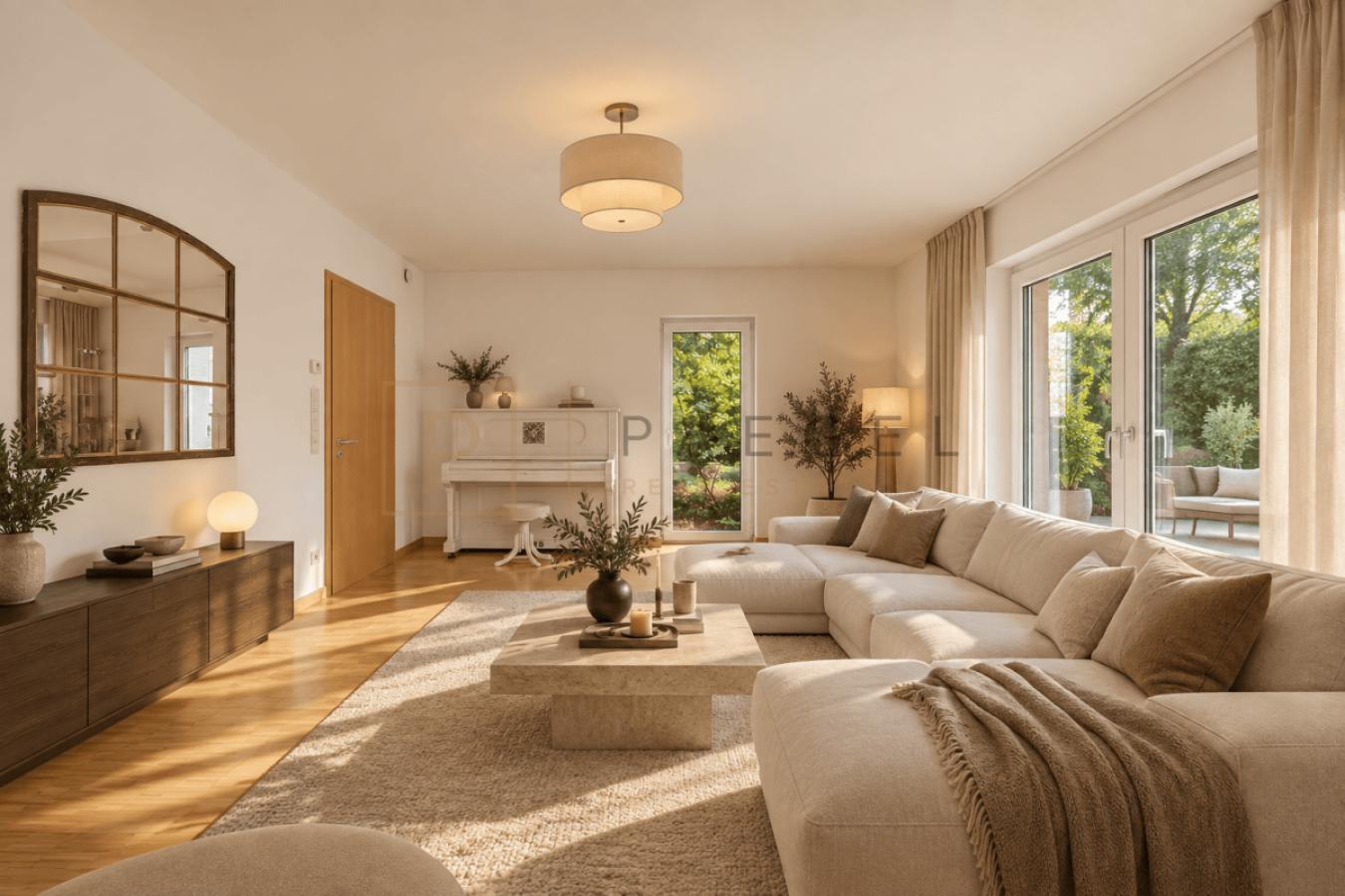 Wohnzimmer KI-gestützt visualisiert