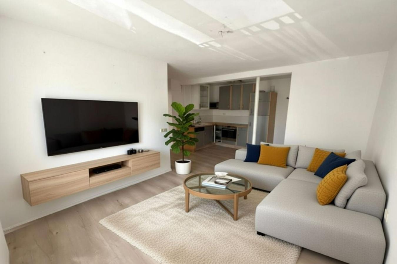 Wohnzimmer digital eingerichtet