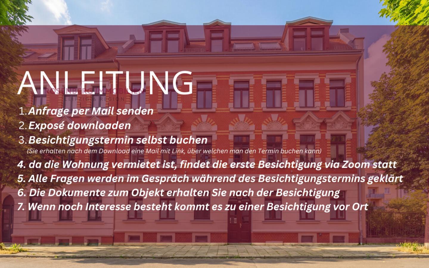 Möblierte 2-Zimmer-Wohnung mit Garten in Leipzig-Mockau zu vermieten_Anleitung