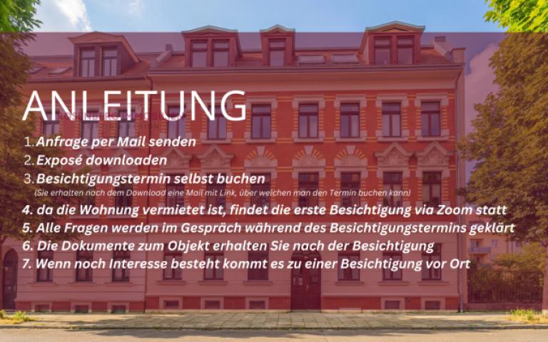 Möblierte 2-Zimmer-Wohnung mit Garten in Leipzig-Mockau zu vermieten_Anleitung