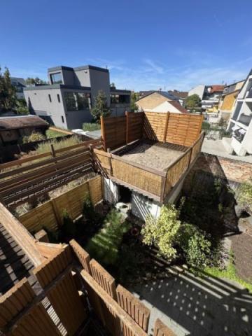 8e Sandstrand von Dachterrasse aus