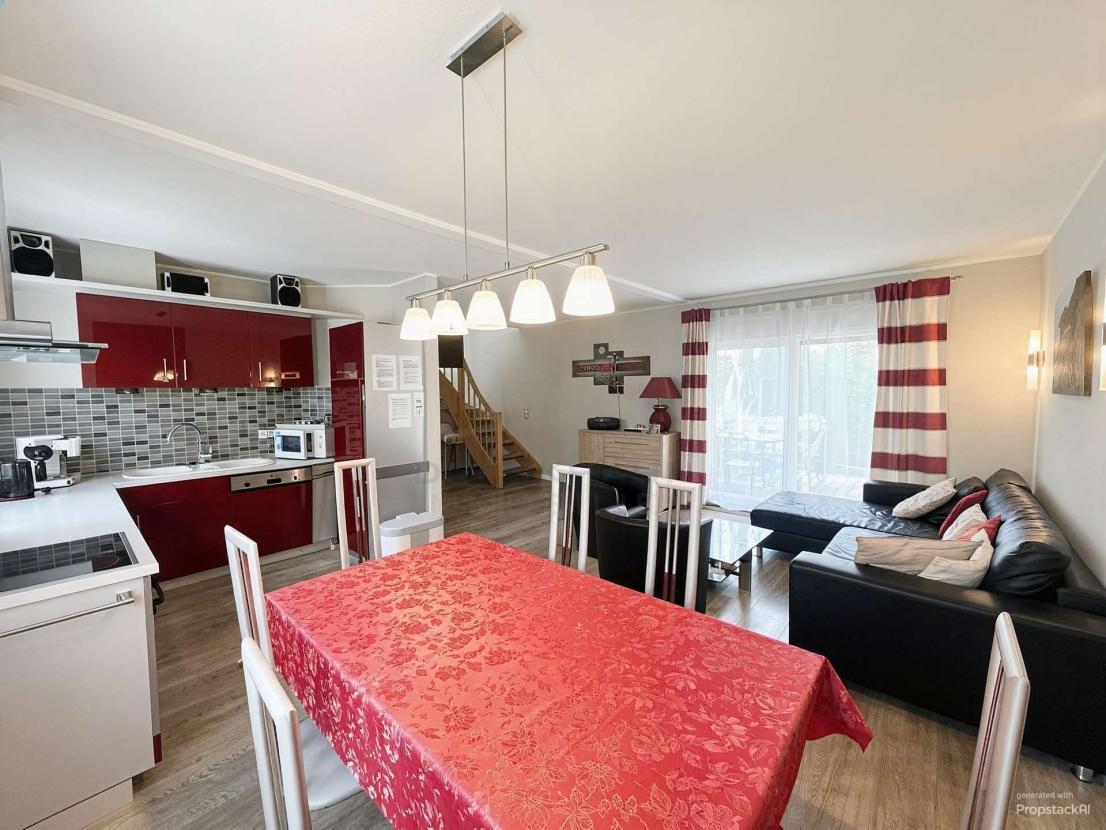 Wohnzimmer mit Küche