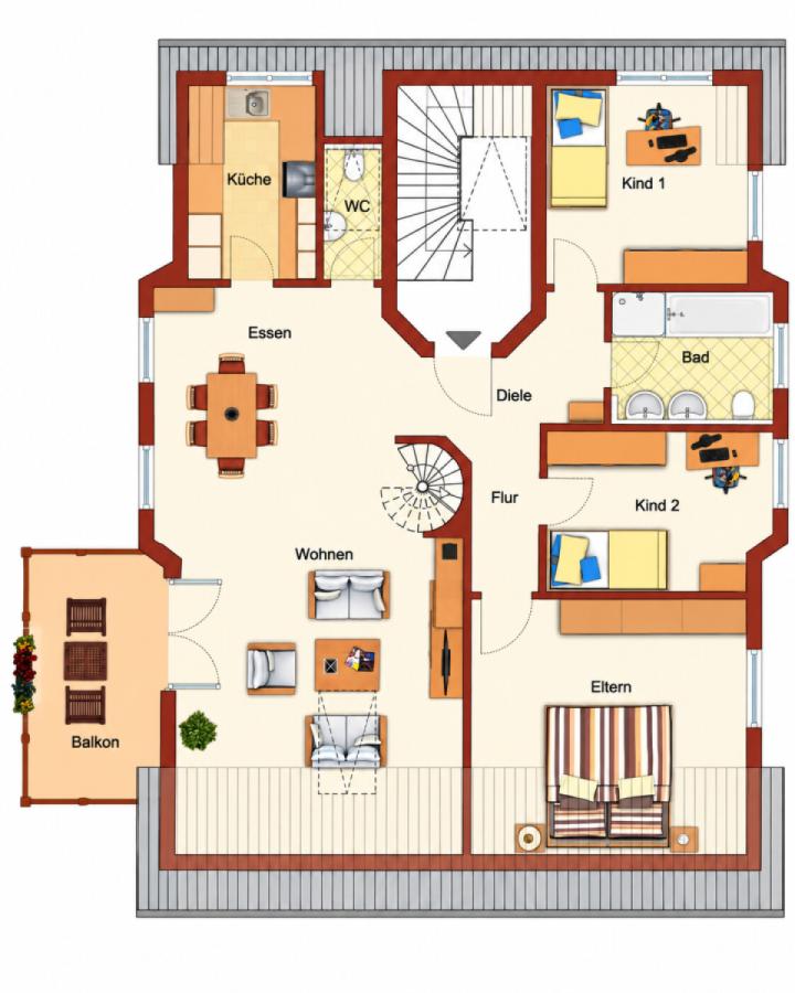 Grundriss – schematische Darstellung, nicht maßstabsgetreu und unverbindlich.