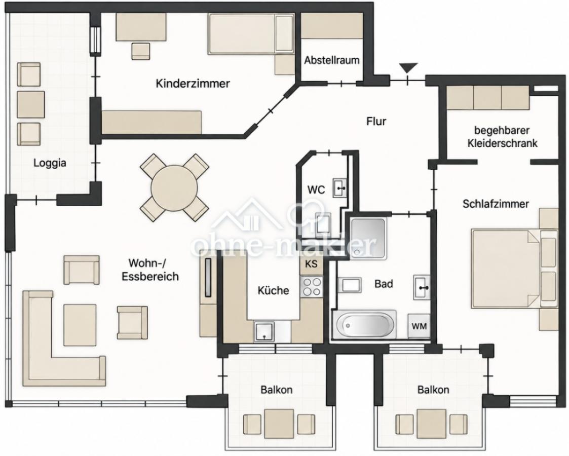 Grundriss der Wohnung