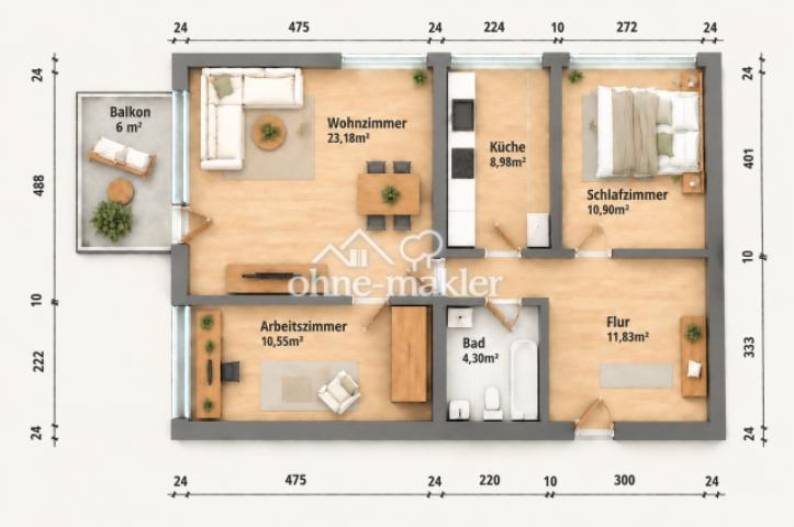 G2 ETW20 Grundriss möbliert