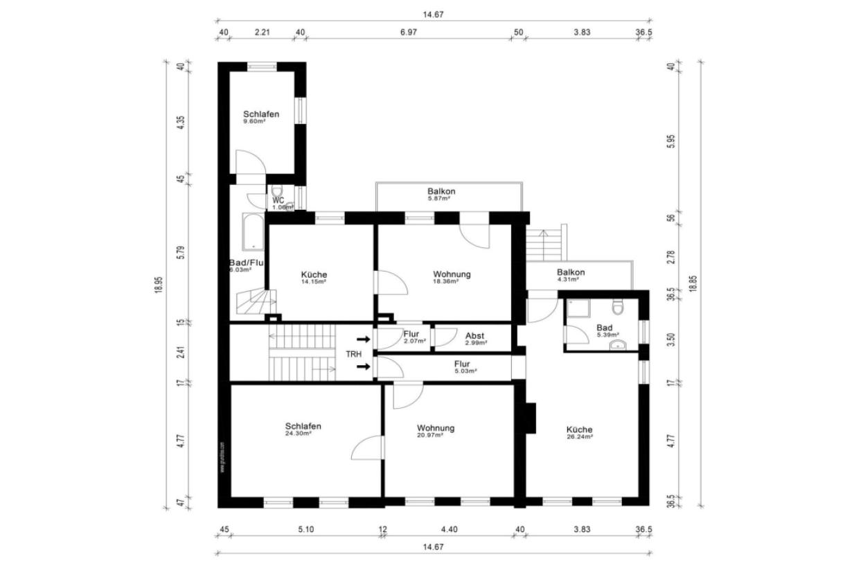Grundriss Skizze 1.OG
