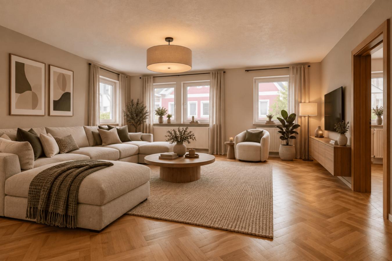 KI bearbeitet, Wohnzimmer