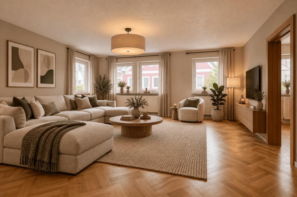 KI bearbeitet, Wohnzimmer