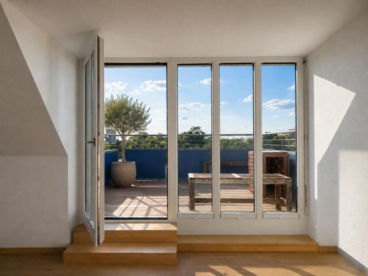 Blick auf Dachterrasse (KI-Vi)