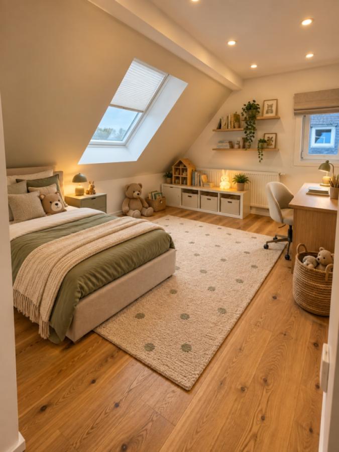 Kinderzimmer unterm Dach