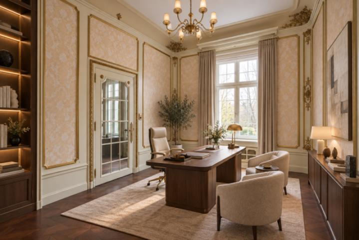 OG Luxuriöses neoklassisches Arbeitszimmer