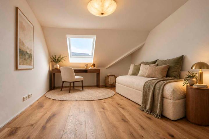 Zimmer mit Dachfenster - weiterer Blick (KI Beispiel)