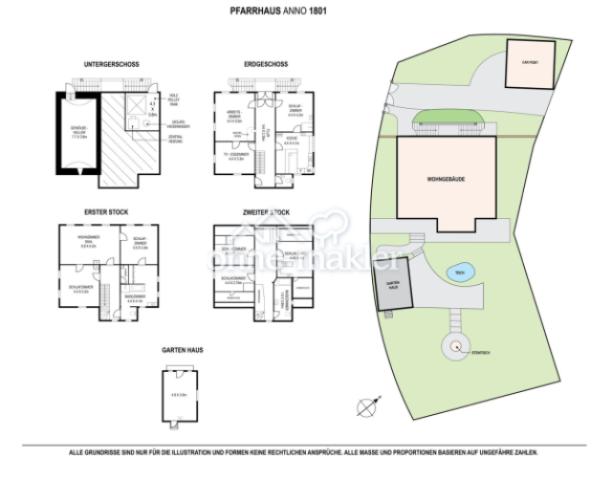 Grundriss und Grundstück