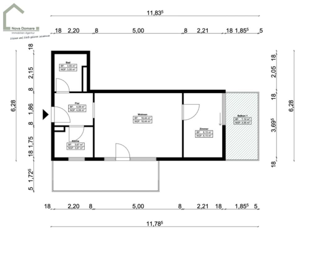 Grundriss der Wohnung