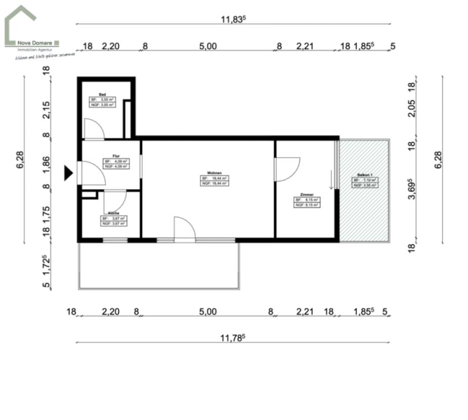 Grundriss der Wohnung
