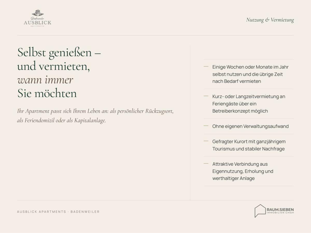 Die Nutzung & Vermietung 