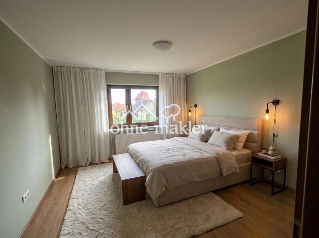 Schlafzimmer KI-möbliert