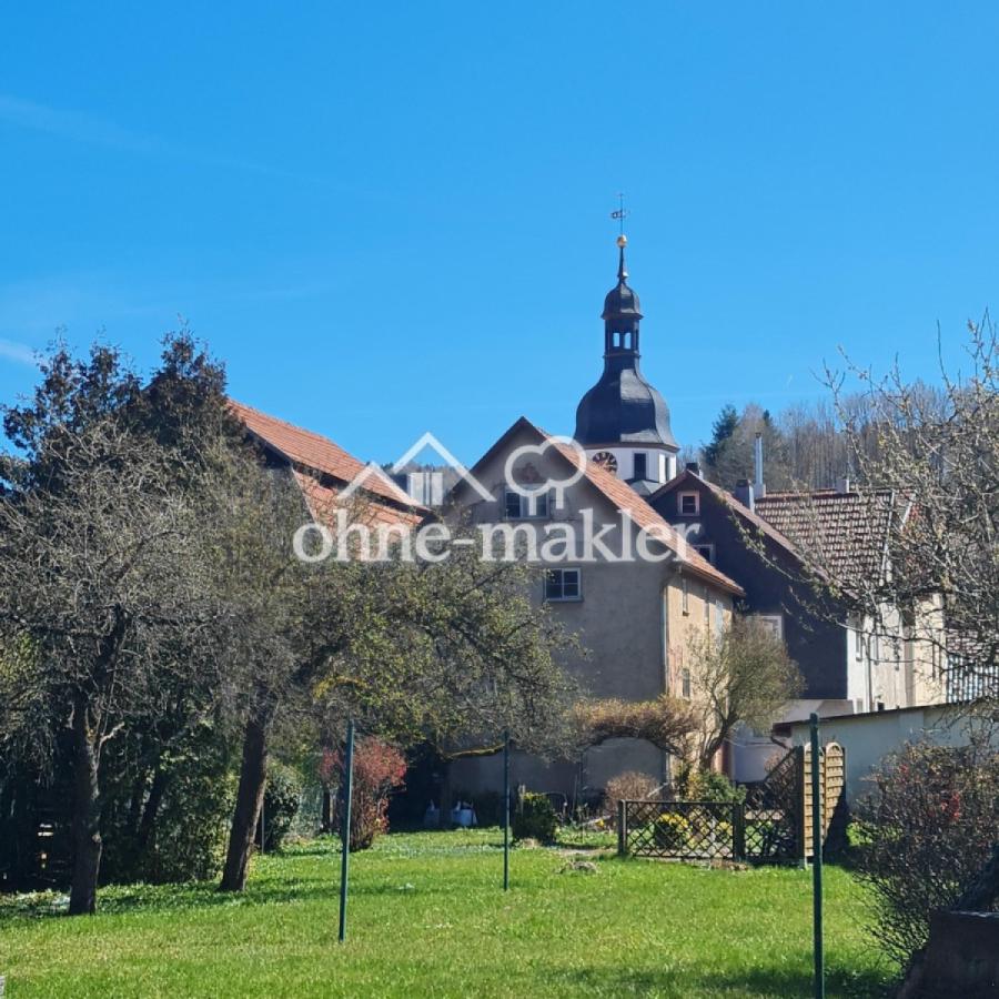 Garten, Blick auf die Kirche
