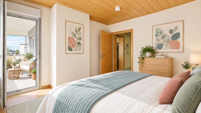 Schlafzimmer mit KI verfeinert