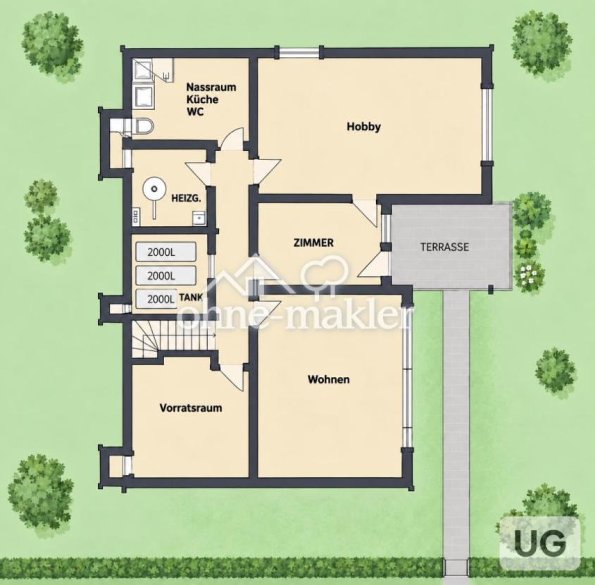 UG, Grundriss mit KI erstellt