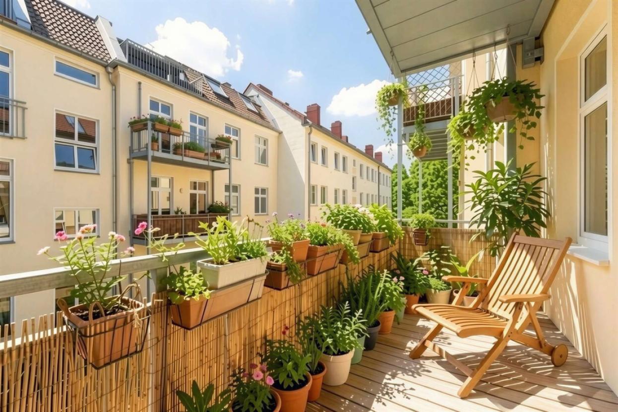 geräumiger Balkon , KI-gestützte Visualisierung