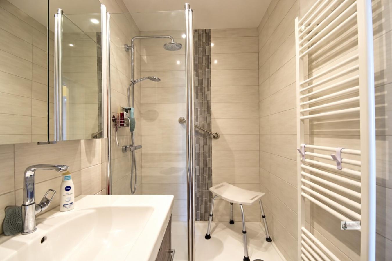 Handtuchheizkörper mit Regenschwalldusche