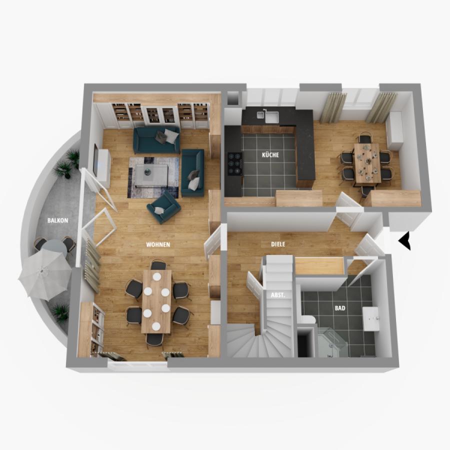 3D-Grundriss - 1.Obergeschoss
