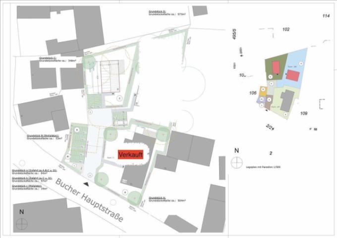 Lageplan der Einfamilienhaus-Planung