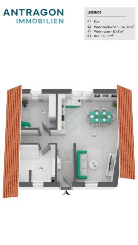 Grundriss Haus 2 Wohnung 1. OG