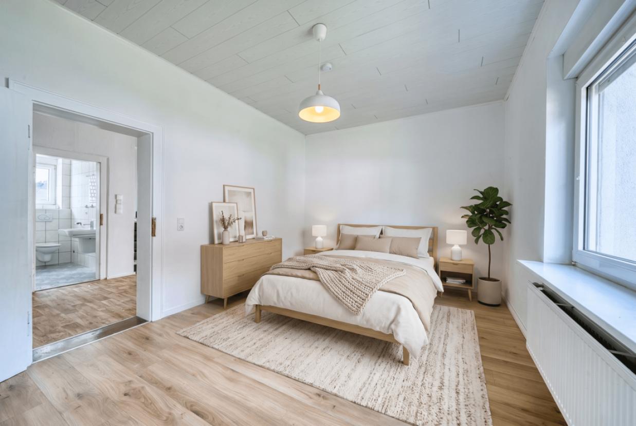 Schlafzimmer - KI gestaged
